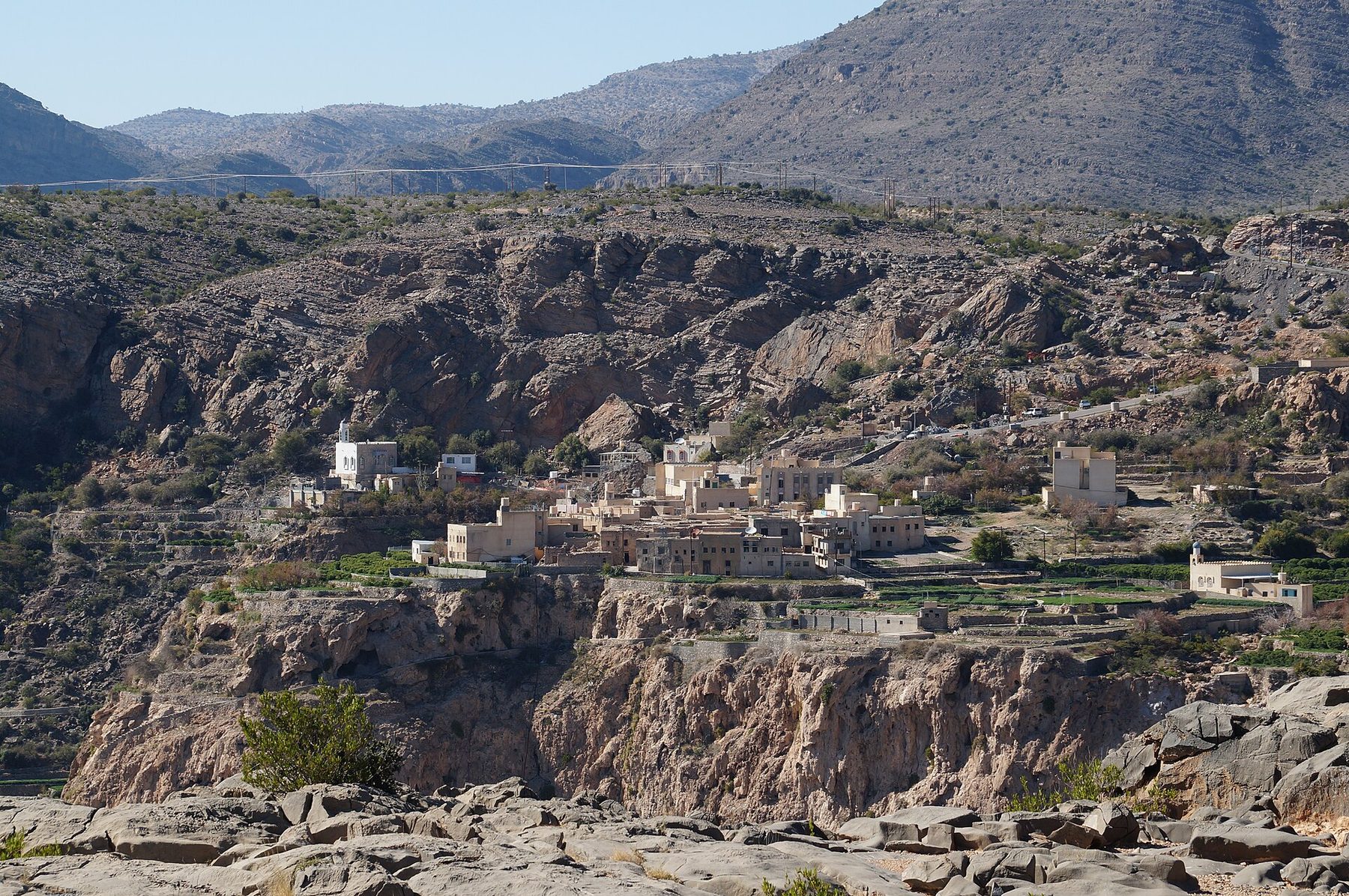 Photograph of the village of Al ‘Ayn and its terraces on Jabal Akhdar, Oman. No Eden site or partnership is confirmed here.
